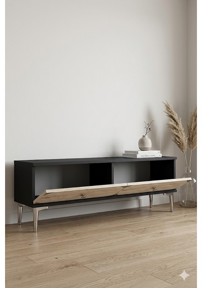 Tsa1297ats Alfa Tv Sehpası Antrasit-traverten-silver 120cm
