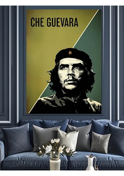 Che Guevara Portre Posteri Dekoratif Kanvas - Mdf Ahşap Tablo
