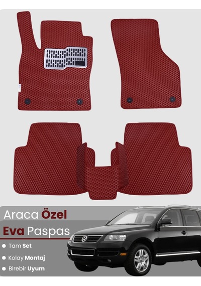 Volkswagen Touareg 2002-2010 Uyumlu Eva Paspas Tam Set Oto Paspas,araca Özel,tam Koruma 676