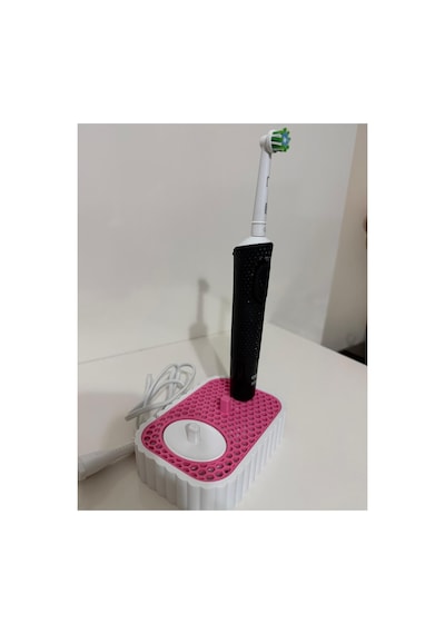 Setra Oral-b Uyumlu Şarjlı Diş Fırçası Standı - 3'lü Diş Fırças Tutucu Banyo Organizeri Pembe