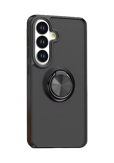 Samsung Uyumlu Galaxy S26 Montreal Yüzüklü Silikon Kapak - Siyah Evimdeyokyok