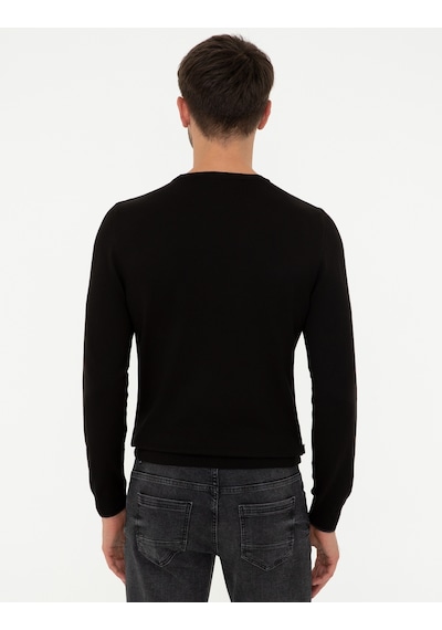Pierre Cardin Erkek Siyah Triko Kazak 50248582-vr046 Siyah