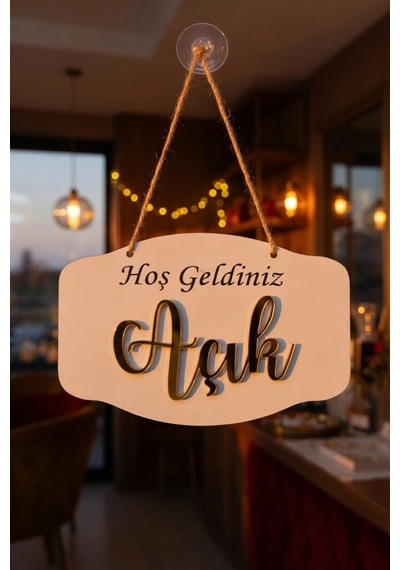 Pleksi Yazılı Modern Açık-kapalı Tabelası - Beyaz