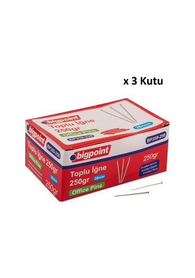 Bigpoint Toplu İğne 250 Gram X 3 Kutu