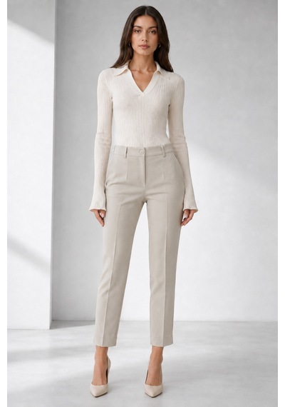 Bihan Store Kadın Yandan Cepli Yırtmaçlı Pantolon Y26-14738-taş