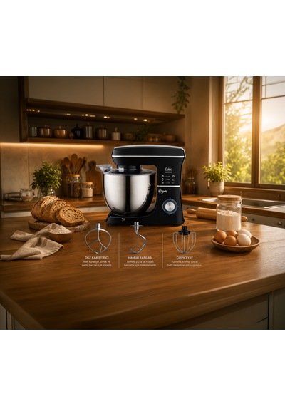 Fakir Maxychef XL Mutfak Şefi 2000 W 10 L Paslanmaz Çelik Hamur Yoğurma Ve Karıştırma Makinesi