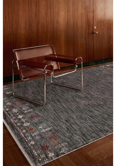Hoom Rugs Otantik 2612 Gri Vintage Desenli Salon Halısı