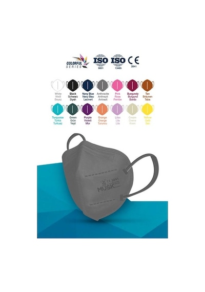 Musk Ffp2/N95 Maske Gri 10 Adet
