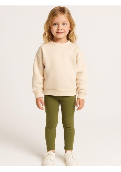 Zekids Kız Çocuk Pamuklu Tayt-16149 Yeşil