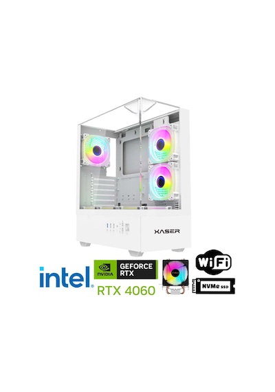 Xaser XSR1103 i5-14400F 32 GB 1 TB M.2 NVMe SSD 8 GB RTX4060 Free Dos Masaüstü Oyuncu Bilgisayarı Beyaz