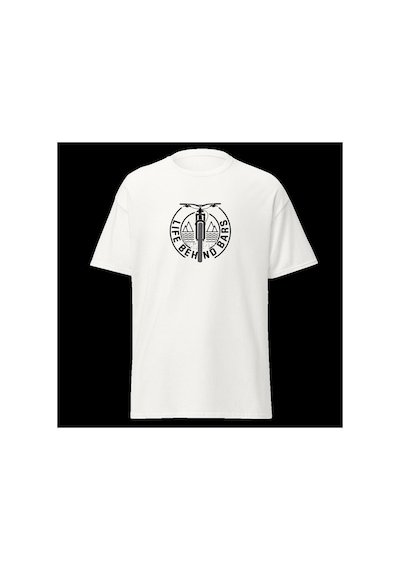 Wildstyle Life Behind Bars Bisiklet Gidon Esprili Bisikletçi Baskılı Unisex Bisiklet Yaka Pamuklu Tişört Beyaz