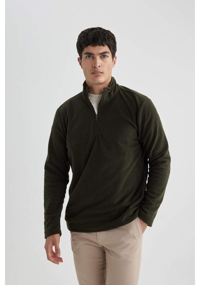 Defacto Regular Fit Yarım Fermuarlı Sweatshirt B7846axnskh211 Haki