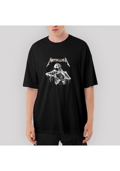 Metallica Mummy Oversize Siyah Tişört Siyah