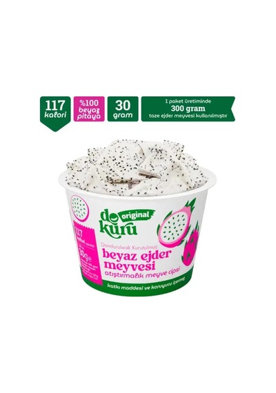 Dokuru Original Beyaz Ejder Meyvesi Atıştırmalık Meyve Cipsi 30 Gr 10 G