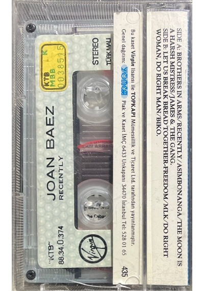 Plak Değildir Kaset Tir Kaset Joan Baez Recently 1988 New Album