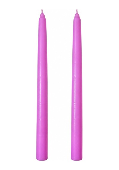 2'li Pembe Şamdan Mum Seti 25 Cm Dekoratif İnce Şamdan Mum, Kokusuz Parafin Wax,%100 Pamuk Fitil, El Döküm, Uzu Diğer