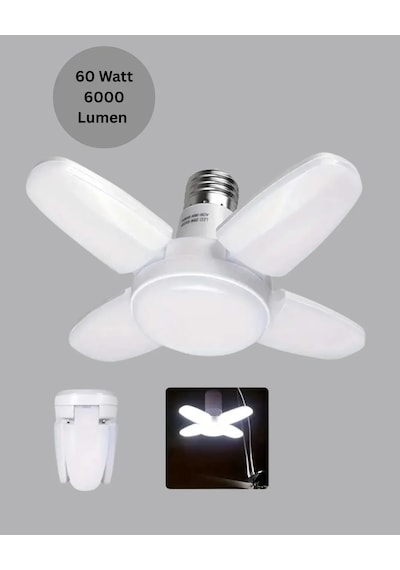 Tasarruflu Pervane Led Ampül 4 Kollu 60 Watt Geniş Alan Aydınlatma Diğer