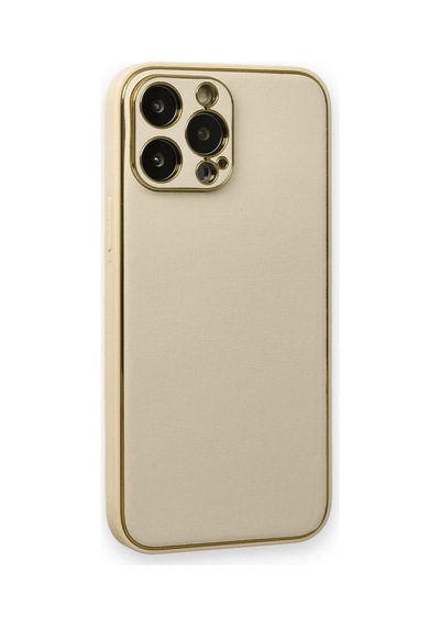 Apple iPhone Uyumlu 13 Pro Kılıf Coco Deri Silikon Kapa Ab6cd Gold
