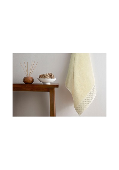 Dıagonal Waffle Bej Banyo Havlusu 90 150