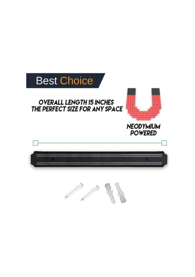 Manyetik Bıçak Askısı 33 Cm. Metal Siyah Diğer