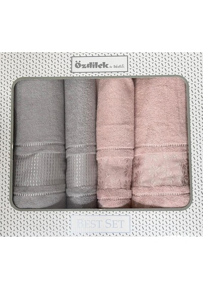 Özdilek Blossom Best Set Hamam Takımı Pembe-gri Çok Renkli