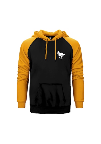 Deftones White Pony Logo Sarı Renk Reglan Kol Kapşonlu Sweatshirt Sarı
