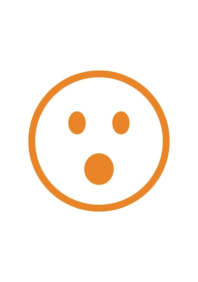 Şaşıran Emoji Araba Sticker 17x17 Cm Turuncu