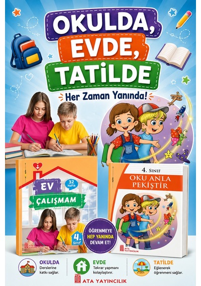 4. Sınıf Okulda Evde Tatilde Ev Çalışmam + Oku Anla Pekiştir