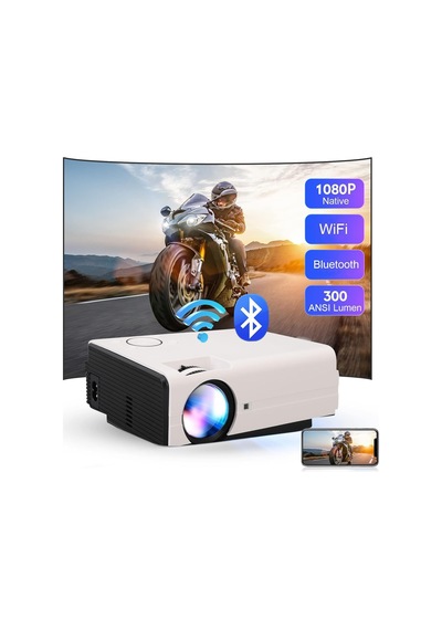Wifi Ve Bluetooth Özellikli Mini Projektör, Dış Mekan Ev Sineması Için 4k Taşınabilir Film Projektörü, 10000 Lux, 130 Projeksiyon Boyutu, Hdmı, Usb, Av Bağlantı Noktaları T01 Wifi Ve Bluetooth Özellikli Mini Projektör, Dış Mekan Ev Sineması Için 4k Taşınabilir Film Projektörü, 10000 Lux, 130 Projeksiyon Boyutu, Hdmı, Usb, Av Bağlantı Noktaları T01