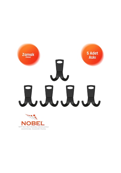 Seylan Askı, Metal Vestiyer Askısı, Matsiyah, Duvar Ve Dolap Askılığı 5'li Set Vidalı Matsi Yah