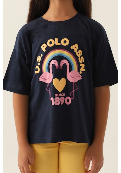 U.S. Polo Assn. U.s. Polo Assn Lisanslı Rainbow Lacivert Kız Çocuk Bermuda Takım 5274-43170 Lacivert