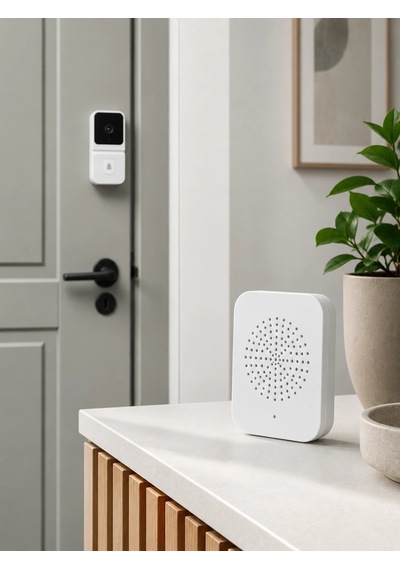 Beyaz Akıllı Güvenlik Kapı Zili Telefon Kontrollü Wi-fi Görüntülü Kapı Zili