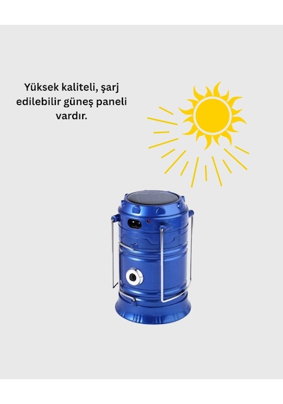 Usb Şarjlı Çok Fonksiyonlu Kamp Feneri - Taşınabilir Ve Dayanıklı Çok Renkli
