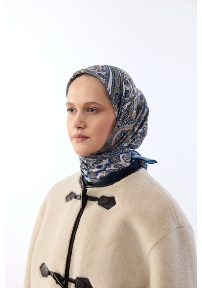 Mirsoy Scarf Zümra Desen Eşarp Mavi