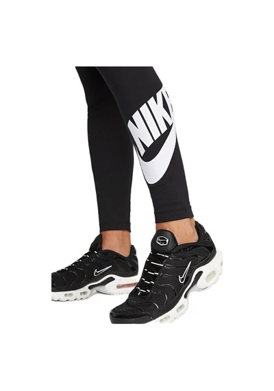 Nike High-waisted Graphic Womens Tight Pamuklu Kadın Tayt Siyah Siyah