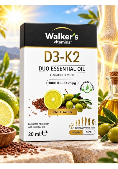 Walker' Vitamins D3 K2 20 Ml Zeytinyağı , Keten Tohumu Yağı Sprey Damla - Walkers D3 K2 20 Ml Zeytinyağı , Keten Tohumu Yağı Sprey Damla
