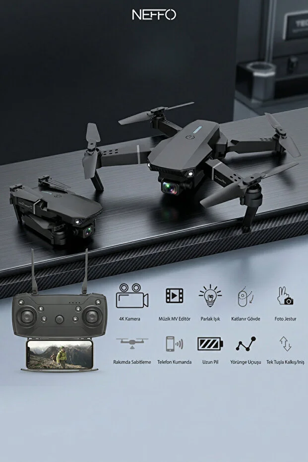 C5 Taşınabilir Katlanabilir Uzaktan Kumandalı Drone Kamera