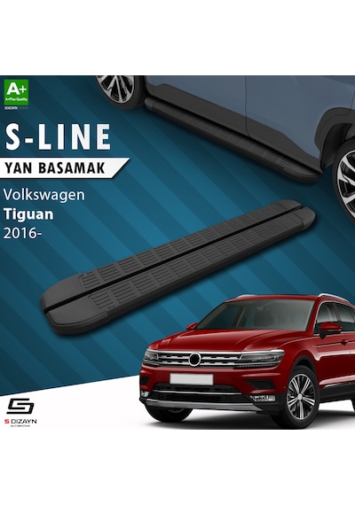 S-Dizayn VW Tiguan 2 S-Line Siyah Yan Basamak 173 Cm 2016 Üzeri