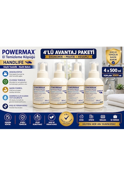 Handlıfe El Temizleme Köpüğü 500 Ml X4 Set Köpük Sabun