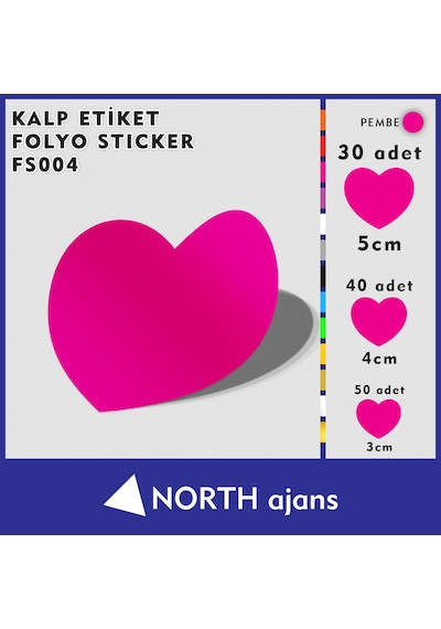 Kalp Folyo Duvar Sticklerı Pembe