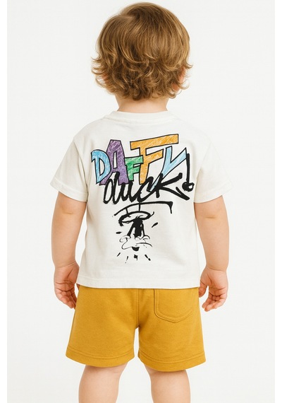 Uğur Bebe Daffy Duck Baskılı %100 Pamuk Yazlık 2 Li Set, Sarı Şortlu Rahat Günlük Giyim Ekru Ekru Uğur Bebe Daffy Duck Baskılı %100 Pamuk Yazlık 2 Li Set, Sarı Şortlu Rahat Günlük Giyim Ekru Ekru