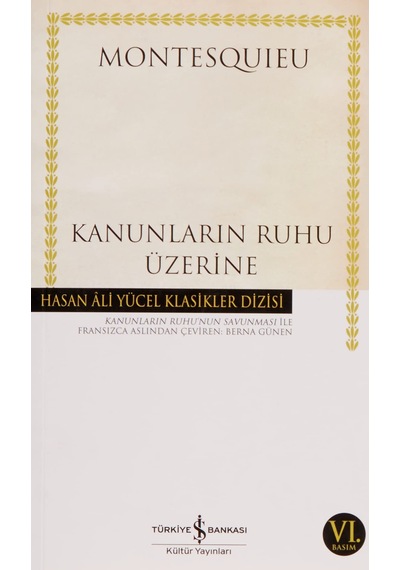 Kanunların Ruhu Üzerine: Hasan Ali Yücel Klasikler Dizisi Sku: Smgstkd43e8916db