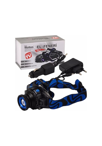 Q5 Şarjlı Mercekli Kafa Feneri Black Wt-121 Çok Renkli
