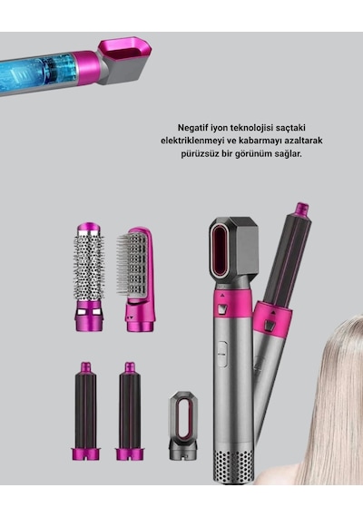 Mey İthalat 5 İ 1 Arada Saç Şekillendirici Set Kuaför Düzeyinde Performans Ve Ergonomik Tasarım
