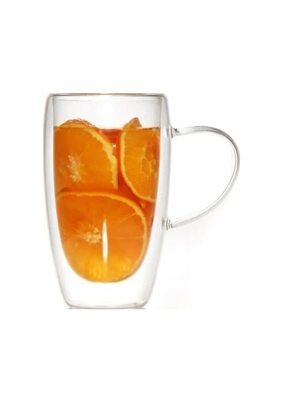 Çift Cidarlı Kahve, Latte, Meşrubat, Su, Cam Kupa, 400 Ml, 1 Adet, 2039 Açık Kırmızı