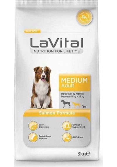 La Vital Somonlu Orta Irk Yetişkin Köpek Maması 3 KG