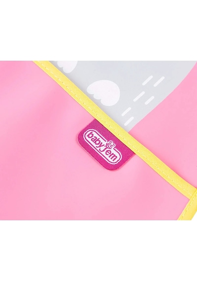 Babyjem Poli Muşamba Mama Önlüğü Büyük Pembe