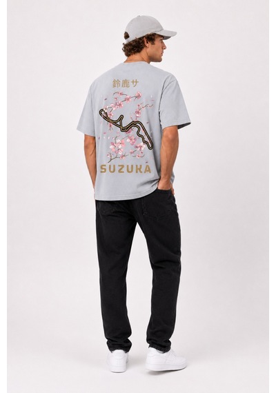 Bayloranzzo Suzuka %100 Pamuk Heavy Cotton Premium Kalite Unisex Tişört Gri