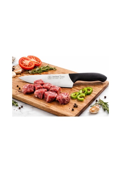 Sürbisa 61180 Şef Aşçı Bıçağı Sürmene Bıçağı Paslanmaz Çelik Profesyonel Et Kesim Doğrama İçin 34 Cm