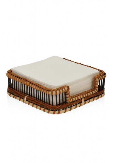 The Mia Bambu Peçetelik Siyah 18x4x6 Cm Dkr0598